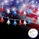 100 LED Red White and Blue Star Lights, 37FT 4th of July Star String Lights Plug in for Home Patio Garden Yard Memorial Day Independence Day Patriotic Decorations Outdoor, White Wire by GreenHaven Gardens