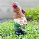 Garden Gnome Statues Outdoor Decor, Solar Gnomes with LED Lighted Flowers, Solar Resin Outdoor Statue Sculpture, for Woman Gift Home and Garden Decor by GreenHaven Gardens