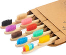 Biodegradable Bamboo Toothbrushes, 10 Piece BPA Free Soft Bristles Toothbrushes, Natural, Eco-Friendly, Green and Compostable (Multicolored Bristles) by TinyTreasures Baby Boutique
