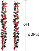 Lvydec 2 Pack Halloween Fall Maple Garland - 5.9ft/Piece Artificial Hanging Fall Leave Vines Garland Autumn Decor for Thanksgiving Home Wedding Party by CozyNest Decor