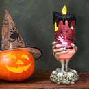Eldnacele Halloween Snow Globe Candles Lighted Lamp USB Powered Battery Operated Spooky Spinning Water Glittering Tornado Flameless Candles Skeleton Hand Holder Halloween Centerpiece Decor(Ghost) by CozyNest Decor
