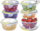 KIGI 6 PACK 10oz Plastic Round Bowls with Lid Leakproof Food Storage Container Set Small Meal Prep Containers Bento Box by TinyTreasures Baby Boutique
