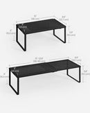 SONGMICS Spice Rack, Expandable Kitchen Countertop Shelf, Small Cupboard Organizer, Metal, Space-Saving Tabletop Shelf, Matte Black UKCS007B01 by CozyNest Decor