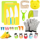 26 Pcs Kids Knife Set, Montessori Kitchen Tools for Toddlers' Real Cooking, BPA Free Knife Set Includes Crinkle Cutters Kid Safe Knives Cutting Board Peeler, Kitchen Tools for 4+ Year Old Girl Boy by TinyTreasures Baby Boutique