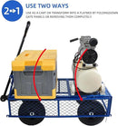 Heavy Duty 480 Lbs Capacity Mesh Steel Garden Cart Folding Utility Wagon with Removable Sides (Blue) by GreenHaven Gardens