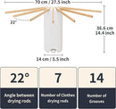 Wall Mounted Clothes Drying Rack Tripod,Foldable Drying Rack,Wall Mounted Drying Rack Clothing,Over The Door Drying Rack for Laundry Bedroom Household Wooden by CozyNest Decor