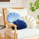Navy Blue Seashell Throw Pillows, Shell Shaped Throw Pillows, 18 Inch Soft Velvet Home Decorative Pillow Plush Cushion for Bed Couch Living Sofa Room Decor Accent Throw Pillow by CozyNest Decor