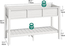 YITAHOME 48x18x30in Raised Garden Bed, Weather Resistant Poly Lumber Planter Box with Legs & Storage Shelf, Elevated Garden Bed for Yard, Garden, Balcony - White by GreenHaven Gardens