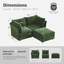Luxury Modular Sectional Sofa, L-Shaped 3-Seat Couch with Storage Ottoman Deep Seat & Reversible Chaise Lounge Chenille Green for Compact Spaces, Apartments, Dorm by CozyNest Decor