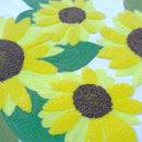 Embroidered Decorative Throw Pillow Cover, 18"x18" Set of 2, Farmhouse Pillowcase Yellow Sunflower Knit Pattern Cotton Canvas Cushion Case Square Floral Pillow Case for Sofa Couch Bed Living Room by CozyNest Decor