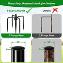 FEED GARDEN Short Shepherds Hooks for Outdoor, 48 Inch Bird Feeder Pole with 5 Prongs Base, Heavy Duty Shepherds Hook Garden Hook for Hummingbird Feeder, Hanging Lantern, Plant Baskets,1 Pack by GreenHaven Gardens