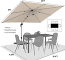 Patio Umbrella, 9' X 12' Outdoor Cantilever Umbrella with 360-degree Rotation for Garden, Deck, Backyard, Pool and Beach, Beige by GreenHaven Gardens