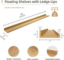 Picture Ledge Shelf, Wood Long Floating Shelves for Wall, Set of 2, 56 inch Picture Ledge Shelves, Photo Ledge Nursery Book Shelves Wall Mounted for Living Room Kids' Room Bedroom, Color Oak by TinyTreasures Baby Boutique