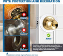 2 Pcs Upgraded Door Knob Plates with Double-Sided Tape –Thick Stainless Steel Scar Plates for Deadbolts & Knobs, Durable Door Lock Hole Covers for Fixing Loose Knobs and Damaged Areas(White) by TinyTreasures Baby Boutique