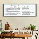 LuZhiQiang The Ten Bible Verse Wall Decor 40"×15" God Jesus Prayer for Christian Saying Catholic Scripture Sign Large Wood Framed Wall Hanging Art (Black) by CozyNest Decor