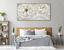 arteWOODS Cream White Flowers Framed Wall Art - Soft Peony Pictures for Wall Decor Elegant Blossom Flower Painting Artwork Botanical Prints for Living Room Home Office Wall Decoration 29" x 58" by CozyNest Decor
