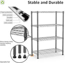 1000 lbs Storage Shelving Steel Heavy Duty 4-Tier Utility Shelving Unit Steel Organizer Wire Rack for Home,Kitchen,Office (13.7" D x 29.5" W x 47.2" H) by CozyNest Decor