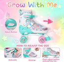 Nattork Kids Roller Skates for Girls Boys Kids, 4 Sizes Adjustable Quad Skates Butterfly and Flower with All Light up Wheels - Birthday Gift for Indoor Outdoor Sports by TinyTreasures Baby Boutique