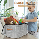 Custom Storage Basket with Name, Personalized Storage Bins with Zipper Lid, Foldable Fabric Storage Box Large capacity with Handle Grey by TinyTreasures Baby Boutique