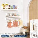Upgraded White Wall Bookshelf for Kids Room, 36 Inch Long Floating Nursery Book Shelves for Wall, Wider Hanging Bookshelves for Toddlers Childrens Clothes Kids Bedoom Playroom -Set of 3 by TinyTreasures Baby Boutique