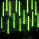 Dazzle Bright 288 LED Christmas Light, 11.8 Inch Meteor Shower Rain Lights with 8 Tubes, Waterproof Plug in Falling Rain Lights Christmas Decorations for Xmas Bushes Tree Yard Party (Green)