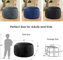 Bean Bag Chairs for Kids - Memory Foam Furniture BeanBag Chair - Kids/Teens Sofa with Soft Micro Fiber Cover - Round Fluffy Couch for Living Room Bedroom College Dorm - 2.5 ft, Carbon Black by CozyNest Decor