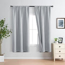 XWZO Full Shading Blackout Curtains with Tiebacks- Heat and Light Blocking Rod Pocket Window Drapes with Black Liner Backing for Bedroom/Kid's Room, Light Grey, W42 x L63, Set of 2 Panels by TinyTreasures Baby Boutique