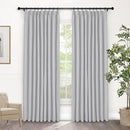 Macochico Pinch Pleated Blackout Curtains 102 Inches Long 100% Blackout Natural Linen Drapes for Bedroom Living Room Windows Farmhouse Burlap Curtains with Tieback 52”Wx102”L Silver Grey 1 Panel by CozyNest Decor