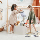 DULLEMELO 2-Pack Large Storage Baskets for Organizing 16"x12"x12" Canvas Fabric Storage Basket Bins With Leather Handles for Shelf Clothes Empty Gift Basket (Beige) by TinyTreasures Baby Boutique