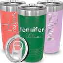 Personalized Tumbler, Vacuum Insulated Travel Coffee Mug 20oz, Gifts for Him, Father’s Day Gift, Keeps Drink Cold and Hot, Closing Lid Included (Green) by TinyTreasures Baby Boutique