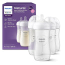 Philips Avent Natural Baby Bottles with Natural Response Nipples (Fast Flow, Flow 4), 11oz, 4-Pack, SCY906/04 by TinyTreasures Baby Boutique