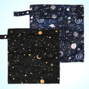 2pcs Cloth Diaper Wet Dry Bags, Waterproof Reusable Wet Bag with 2 Zipper Pockets & Handle, Washable Laundry Bags for Baby Adult Clothes Travel Beach Pool Daycare Yoga Gym Exercise Swimsuits, by TinyTreasures Baby Boutique