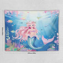 HZOHNAGO Mermaid Girls Tapestry Watercolor Mermaid Princess Pattern Printed Wall Tapestry Wall Hanging for Bedroom Living Room Dorm 80" W x 60" H by CozyNest Decor