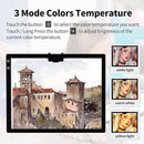 Elice Rechargeable A3 Light Pad with Carry Bag, Top Clip, Foldable Stand, 3 Colors/ 6 Levels/Stepless Dimmable Brightness Wireless tracing Light Box/Board for Diamond Painting, Cricut Weeding Vinyl by TinyTreasures Baby Boutique