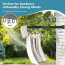 JAUREE Clothes Drying Rack Wall Mounted, Laundry Drying Rack Collapsible, Space Saving Wall Drying Rack Clothing Foldable, Tri-Fold Retractable Rack Outdoor Indoor with 18 Hooks, Black by TinyTreasures Baby Boutique