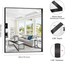 Black Bathroom Mirror, 30x36 Inch Rectangular Framed Mirror, Large Wall Mounted Bathroom Vanity Mirror Over Sink for Bedroom,Restroom, Living Room, Hangs Vertically or Horizontally by CozyNest Decor