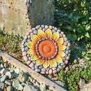 Sunflower Stepping Stones Outdoor Garden - Pavers for Outside Walkway Garden Stones Garden Stepping Stones Outdoor Decorative Stone for Garden 9.5 * 9.5 * 0.7 Inch LC Lcdecohome by CozyNest Decor