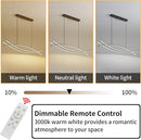 Pendant Light, Linear Pendant Light LED Dimmable Hanging Light Fixture, LED Modern Curved Chandelier, Chandeliers for Dining Room by CozyNest Decor