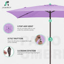 JEAREY 6.5x10 ft Rectangular Patio Umbrellas Outdoor Market Umbrella with Push Button Tilt and Crank, Rectangle Table Umbrella 6 Sturdy Ribs UV Protection for Pool Garden Backyard Deck, Taro Purple by GreenHaven Gardens