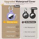 Upgrade Waterproof 2 Pack Airtags Holder with Apple Airtags Keychain, Hard PC Air Tag Case, Anti-Scratch & Shock Air tag Holder, Men's Women's Keyrings & Keychains -Black+Purple by TinyTreasures Baby Boutique