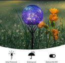 VCUTEKA Solar Lights Outdoor Garden Decor Mosaic Solar Garden Lights Waterproof Glass Ball LED Pathway Stake Light for Landscape Lawn Patio Yard Decoration Purple 6 inch by CozyNest Decor