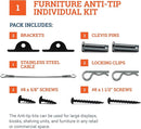 Furniture Anti-Tip Kit for Large Heavy Objects - Heavy Duty Furniture Anchor - Supports up to 400 lbs by TinyTreasures Baby Boutique