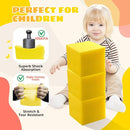Foam Pit Cubes, 24 PCS 5 Inches Gymnastics Foam Blocks Trampoline Blocks, Multi-Sport Protective Padding for Freerunning, Trampoline, Parkour, Skate Parks & BMX -Yellow by TinyTreasures Baby Boutique