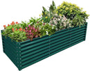 1 Pack 8x3x2FT Galvanized Raised Garden Bed Kit Retangular Metal Ground Planter Box Outdoor Bottomless Planter Raised Beds for Vegetables Flowers Herbs Fruits, Green by CozyNest Decor