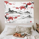 Cherry Blossoms Tapestry, Japanese Fuji Mountain Tapestry, Asian Japanese Wall Tapestry, Nature Landscape Tapestries for Bedroom Living Room Decor 80"x60" by CozyNest Decor