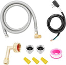 Solimeta Universal Dishwasher Installation Kit with 4 ft Stainless Steel Hose and Power Cord by CozyNest Decor