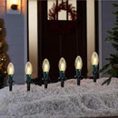 C9 Christmas Pathway Lights Outdoor, 38Ft 25 C9 Incandescent Warm White Pathway Marker Stakes Waterproof for Walkway Lawn Sidewalk Driveway Holiday by GreenHaven Gardens
