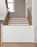 Cumbor 76" Wide Long Retractable Baby Gates for Stairs, Mesh Dog Gate for The House, 34" Tall Extra Wide Pet Gate for Dogs, Child Safety Gates for Doorways, Hallways, Cat Gate Indoor/Outdoor(White) by TinyTreasures Baby Boutique