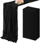 10FT 20 Pack Black Cheesecloth Table Runner 20 x 120 Inch Long Boho Fabric Rustic Cheese Cloth Table Runner for Wedding Bridal Shower Baby Shower Gauze Sheer Birthday Party Table Decorations by CozyNest Decor