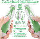 Baby Nail Trimmer Electric, 6 in 1 Baby Nail File Clippers Infant Grooming Kit Manicure Set for Toddler or Adults, Green by TinyTreasures Baby Boutique